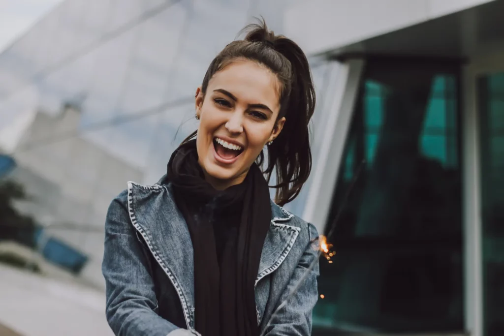 woman smiling