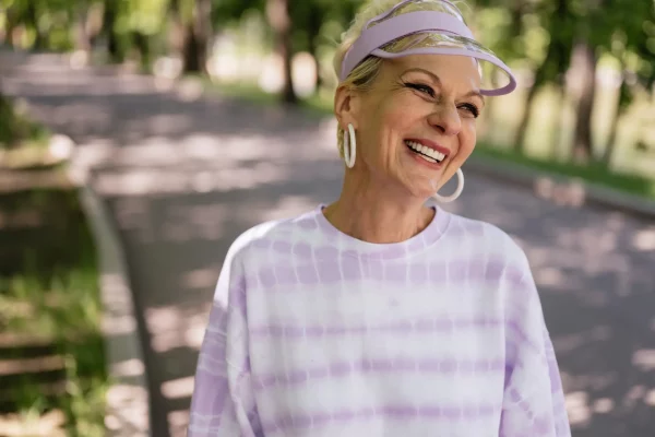 elderly woman walking